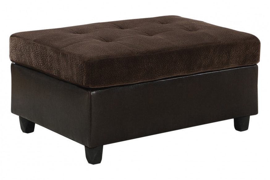 Coaster™ Mallory Upholstered Ottoman - Dark Chocolate