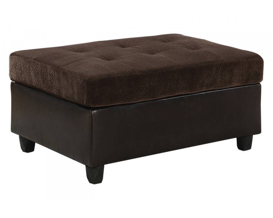 Coaster - Mallory Upholstered Ottoman in Dark Chocolate