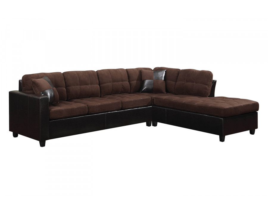 Coaster Mallory Upholstered Sectional - Chocolate/Dark Brown