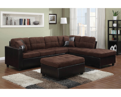 Coaster Mallory Upholstered Sectional - Chocolate/Dark Brown