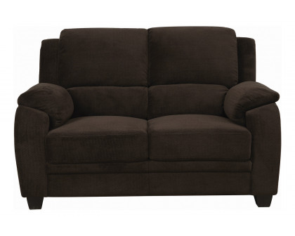 Coaster Northend Upholstered Loveseat - Chocolate