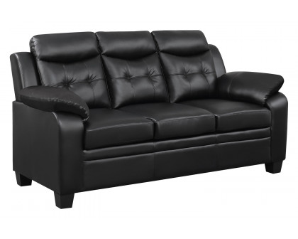 Coaster Finley Upholstered Pillow Top Arm Living Room Set - Black