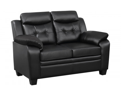 Coaster Finley Upholstered Pillow Top Arm Living Room Set with Chair - Black