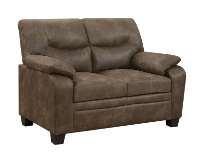 Coaster - Meagan Upholstered Sofa With Pillow Top Arms in Brown