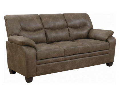 Coaster - Meagan Upholstered Sofa With Pillow Top Arms in Brown