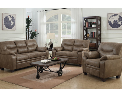 Coaster - Meagan Upholstered Sofa With Pillow Top Arms in Brown