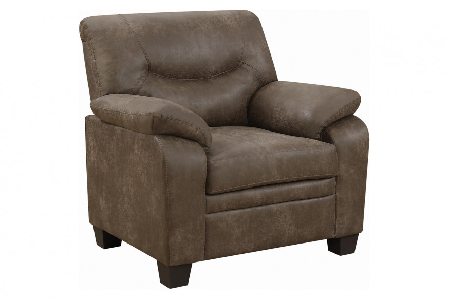 Coaster™ Meagan Upholstered Chair With Pillow Top Arms - Brown