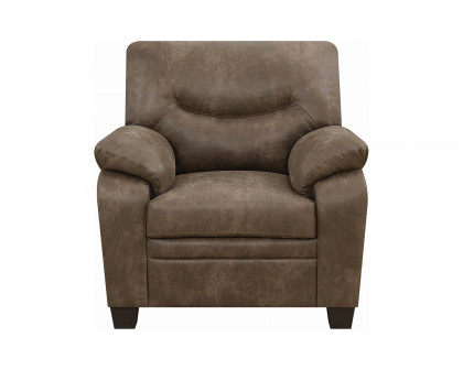 Coaster™ Meagan Upholstered Chair With Pillow Top Arms - Brown