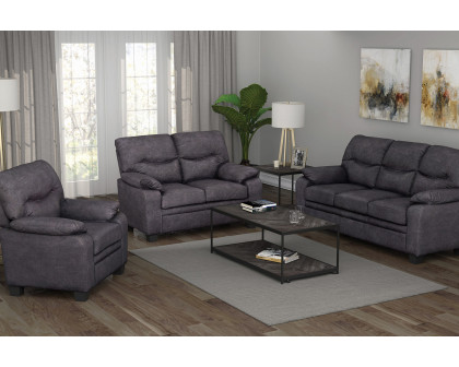 Coaster - Meagan Pillow Top Arms Upholstered Loveseat in Charcoal