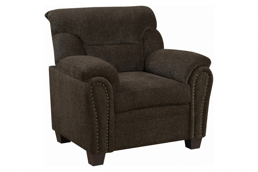 Coaster™ Clemintine Upholstered Chair with Nailhead Trim - Brown