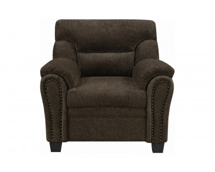 Coaster™ Clemintine Upholstered Chair with Nailhead Trim - Brown