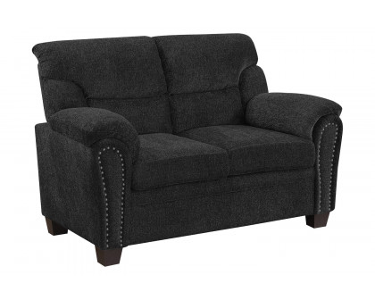 Coaster Clemintine Upholstered Sofa with Nailhead Trim - Graphite