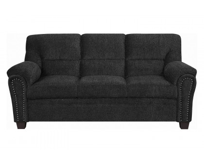 Coaster Clemintine Upholstered Sofa with Nailhead Trim - Graphite