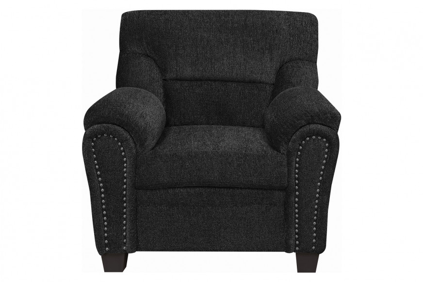 Coaster™ Clemintine Upholstered Chair with Nailhead Trim - Graphite