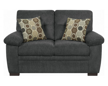 Coaster Fairbairn Upholstered Loveseat - Charcoal