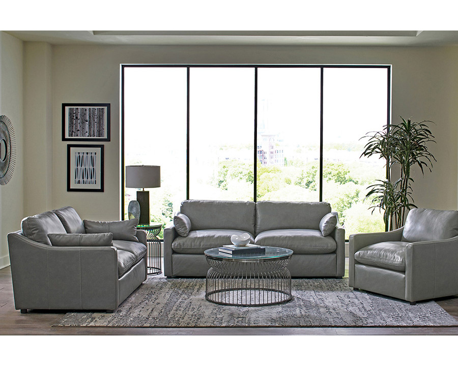 Coaster Grayson 3-Piece Sloped Arm Upholstered Living Room Set - Gray