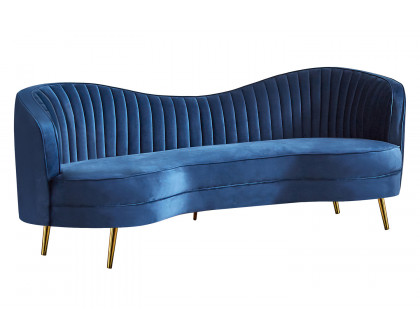 Coaster - Sophia Upholstered Camel Back Sofa in Blue