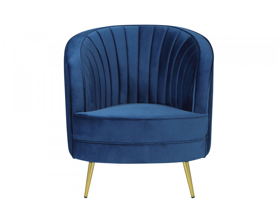 Coaster - Sophia Upholstered Vertical Channel Tufted Chair in Blue