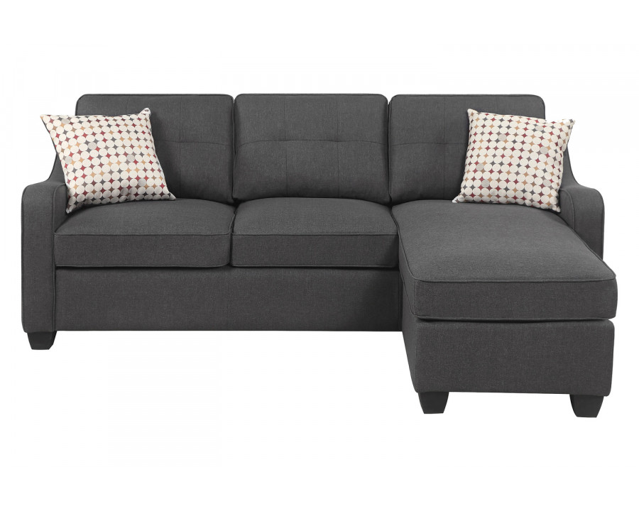 Coaster - Nicolette Upholstered Tufted Sectional in Dark Gray