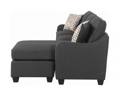 Coaster - Nicolette Upholstered Tufted Sectional in Dark Gray