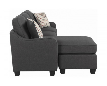 Coaster - Nicolette Upholstered Tufted Sectional in Dark Gray