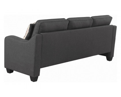 Coaster - Nicolette Upholstered Tufted Sectional in Dark Gray