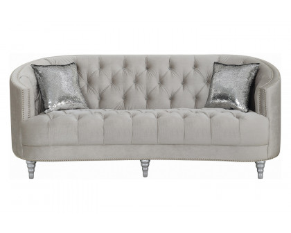 Coaster - Avonlea Sloped Arm Tufted Sofa in Gray