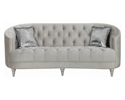 Coaster - Avonlea Sloped Arm Tufted Sofa in Gray