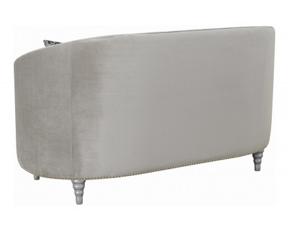 Coaster - Avonlea Sloped Arm Tufted Loveseat in Gray