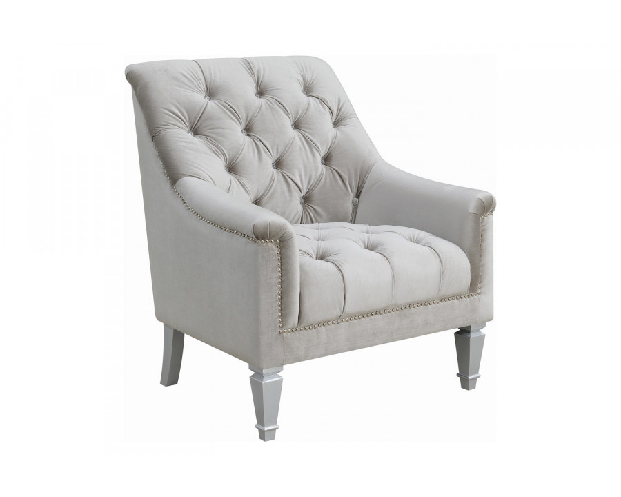 Coaster Avonlea Sloped Arm Tufted Chair - Gray