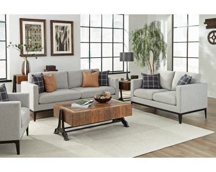 Coaster - Apperson Cushioned Back Sofa in Light Gray