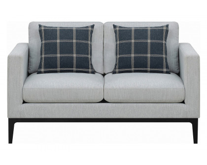 Coaster - Apperson Cushioned Back Loveseat in Light Gray