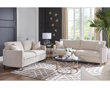 Coaster - Corliss Upholstered Arched Arms Sofa in Beige