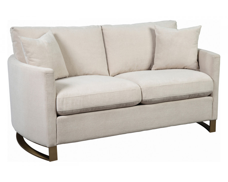 Coaster - Corliss Upholstered Arched Arms Loveseat in Beige