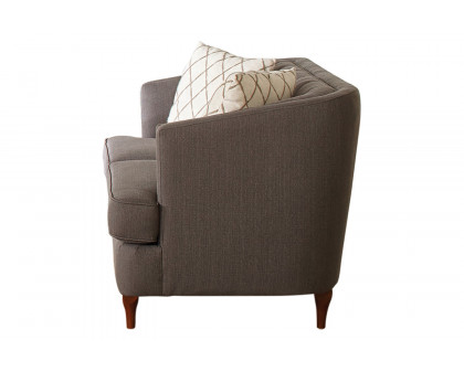 Coaster - Shelby Recessed Arm And Tufted Tight Back Loveseat in Gray/Brown