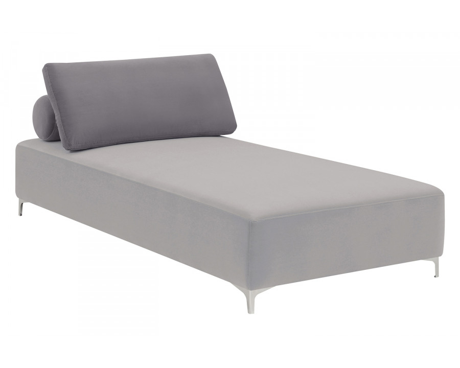 Coaster - Upholstered Accent Chaise With Removable Pillow in Gray