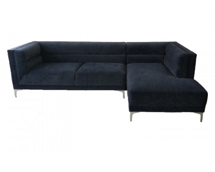 Coaster - Hetfield Upholstered Channeled Tufted Sectional in Indigo