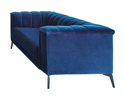 Coaster - Chalet Tuxedo Arm Loveseat in Blue