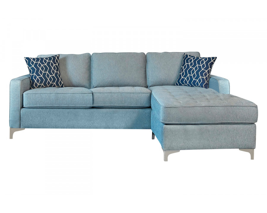 Coaster - Nashua 2-Piece Reversible Sectional With Storage Ottoman in French Blue