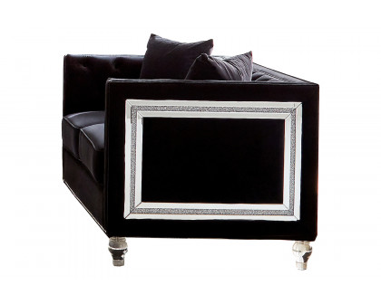 Coaster - Delilah Upholstered Tufted Tuxedo Arm Sofa in Black