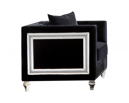 Coaster - Delilah Upholstered Tufted Tuxedo Arm Sofa in Black