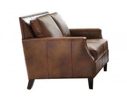 Coaster - Leaton Upholstered Recessed Arms Loveseat in Brown Sugar