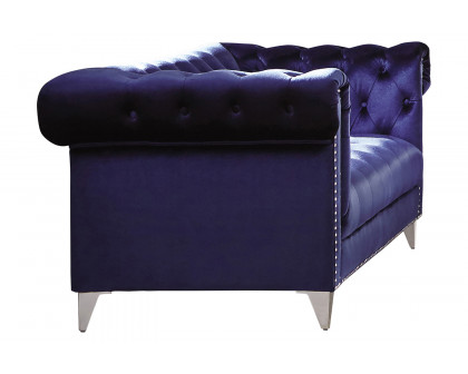 Coaster - Bleker Tufted Tuxedo Arm Loveseat in Blue