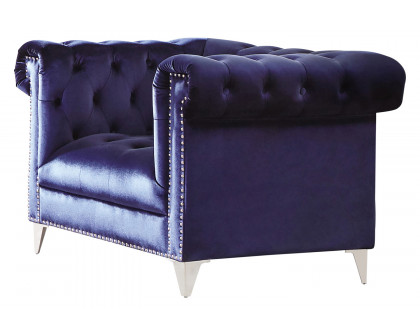 Coaster™ Bleker Tufted Tuxedo Arm Chair - Blue