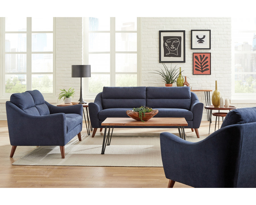 Coaster - Gano Sloped Arm Upholstered Sofa in Navy Blue