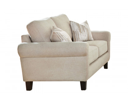 Coaster - Nadine Upholstered Round Arm Loveseat in Oatmeal