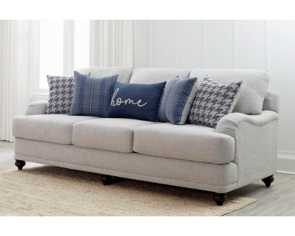 Coaster - Gwen Recessed Arms Sofa in Light Gray