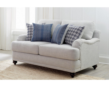 Coaster - Gwen Recessed Arms Loveseat in Light Gray