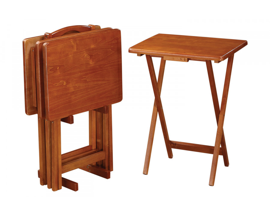 Coaster 5-Piece Tray Table Set - Golden Brown