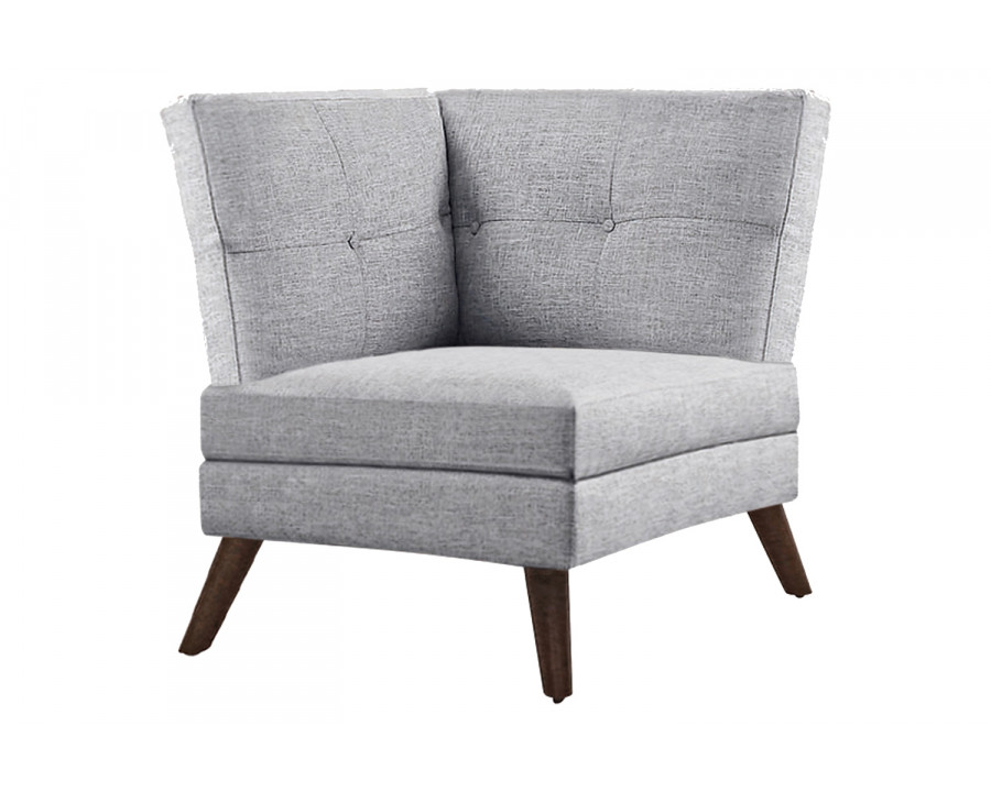 Coaster - Churchill Button Tufted Corner Sofa in Gray